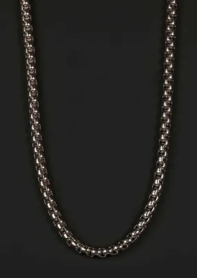 4mm Stainless Steel Round Box Chain Necklace