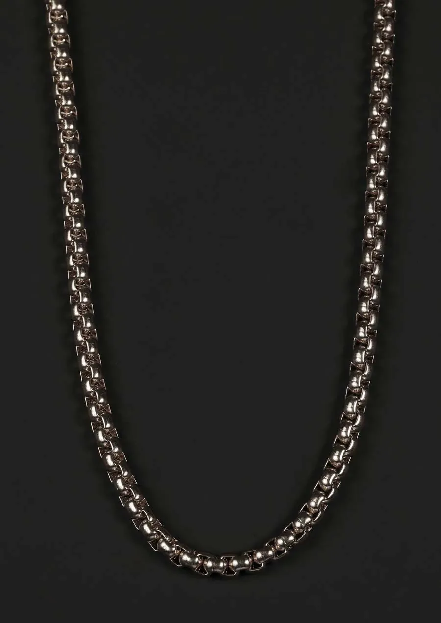 4mm Stainless Steel Round Box Chain Necklace