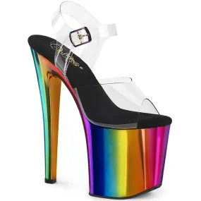 7 Inch Heel ENCHANT-708RC Clear Rainbow Chrome