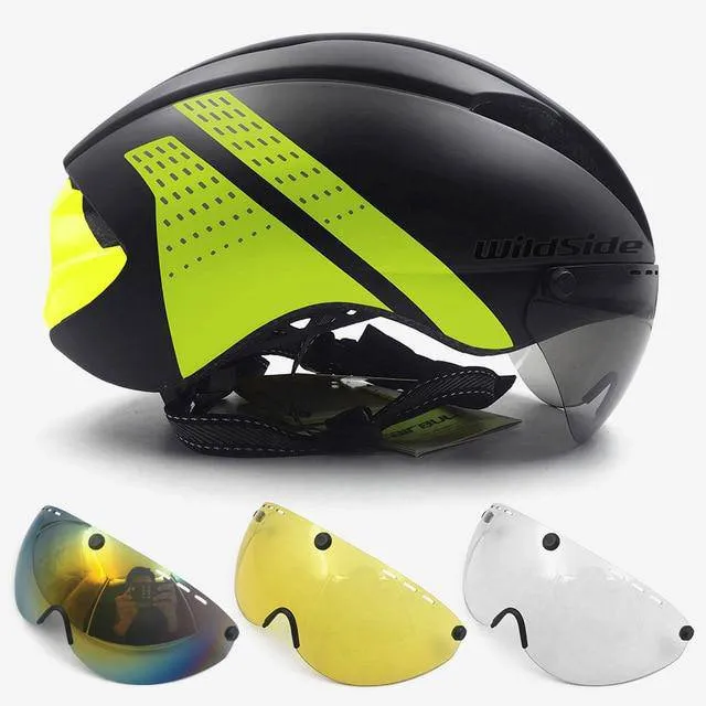 Aero Helmet Time Trial Cycling Helmet Men/Women  w/goggles