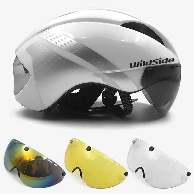 Aero Helmet Time Trial Cycling Helmet Men/Women  w/goggles