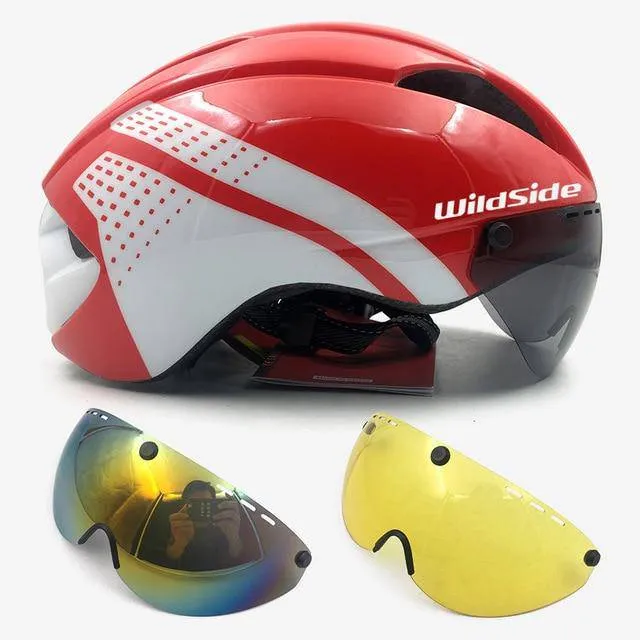 Aero Helmet Time Trial Cycling Helmet Men/Women  w/goggles