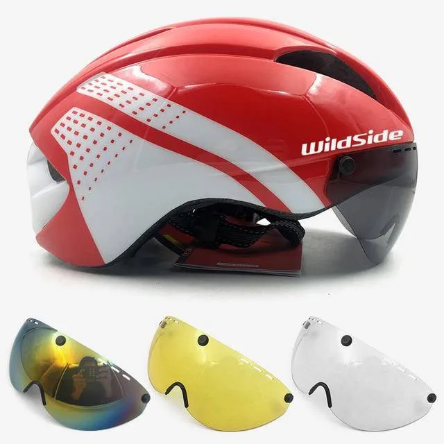 Aero Helmet Time Trial Cycling Helmet Men/Women  w/goggles