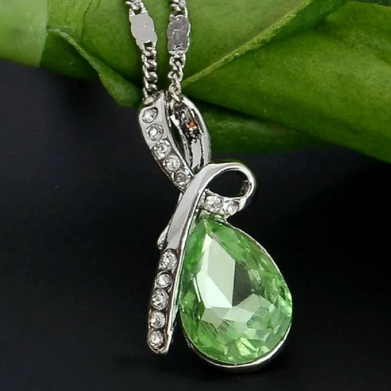 Angel Tears Green Gem Necklace