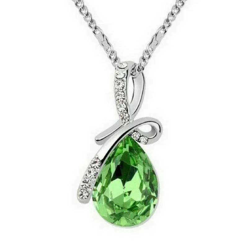 Angel Tears Green Gem Necklace