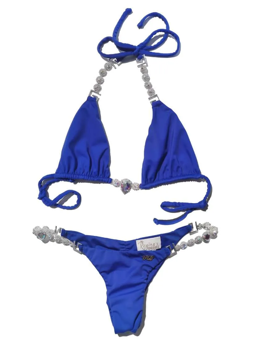 Belle Triangle Top & Skimpy Bottom Blue