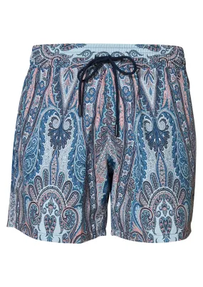 Blue Paisley Swim Shorts