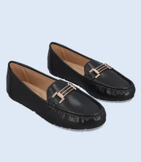 BW8460-BLACK-Women Casual Moccasins