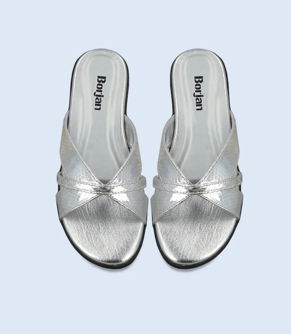 BW9196-SILVER-Women Casual Slipper