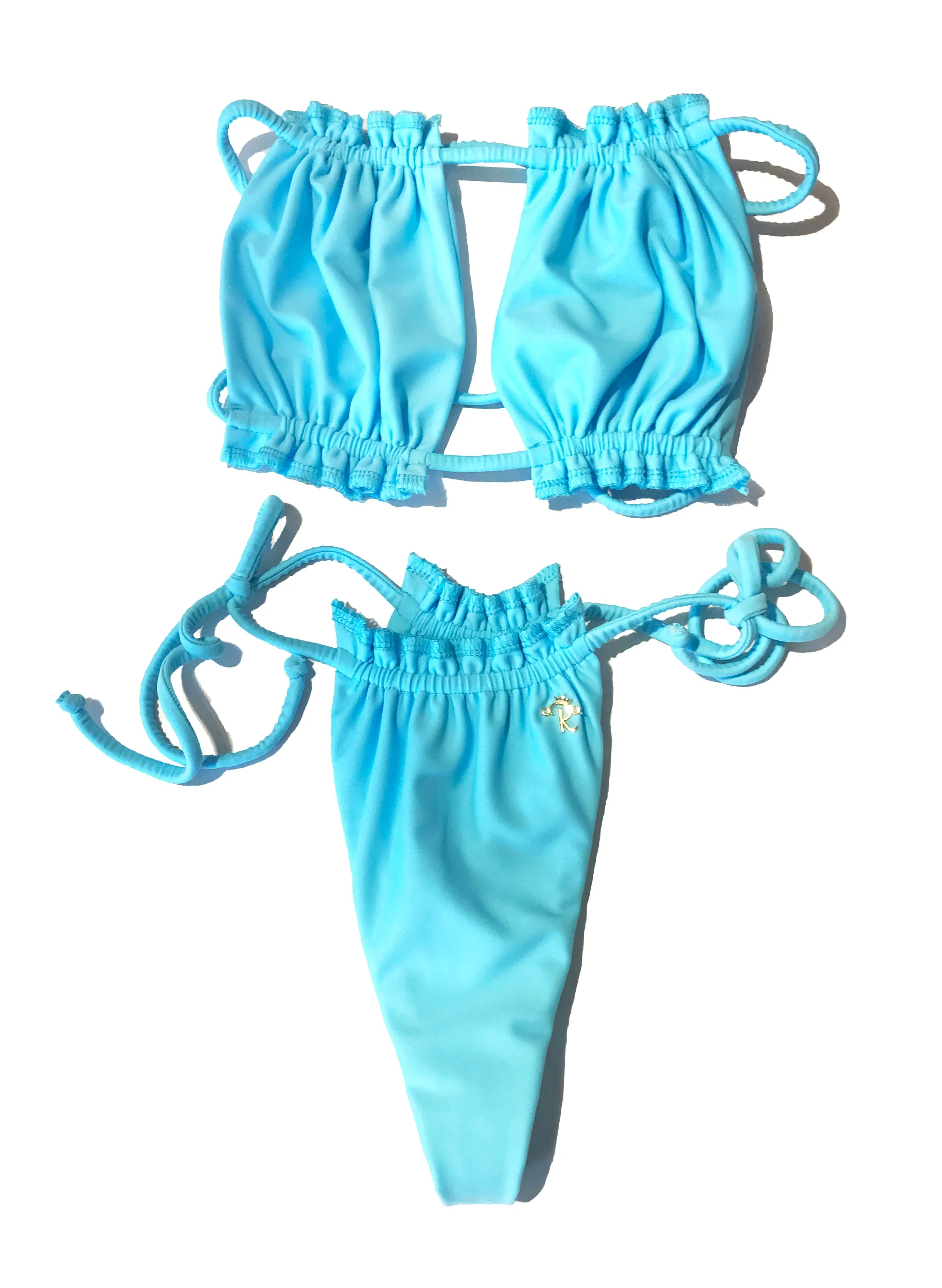 Candy Bandeau Top & Thong Bottom Baby Blue