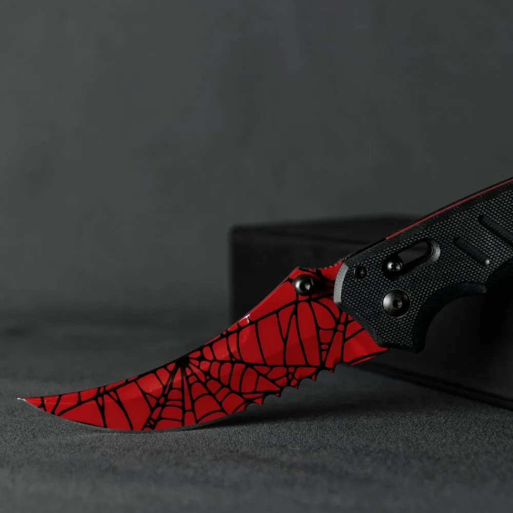 Crimson Web Flip Knife