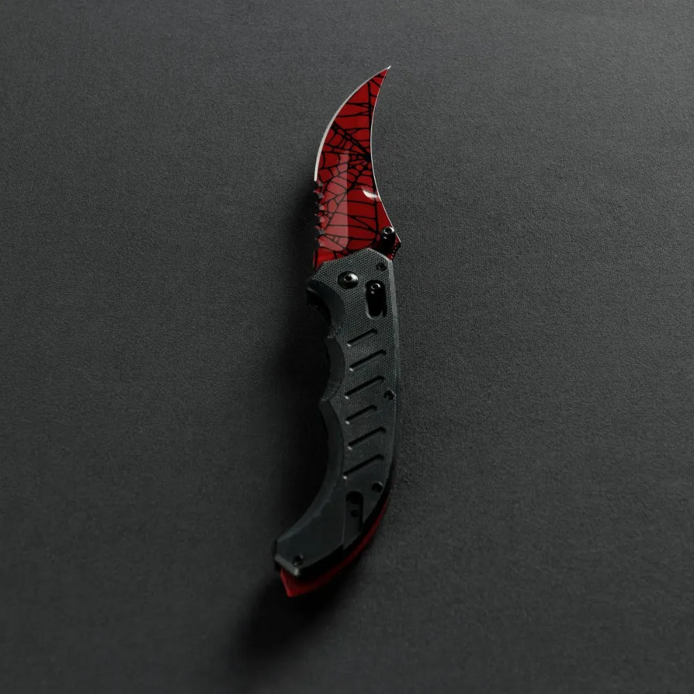 Crimson Web Flip Knife