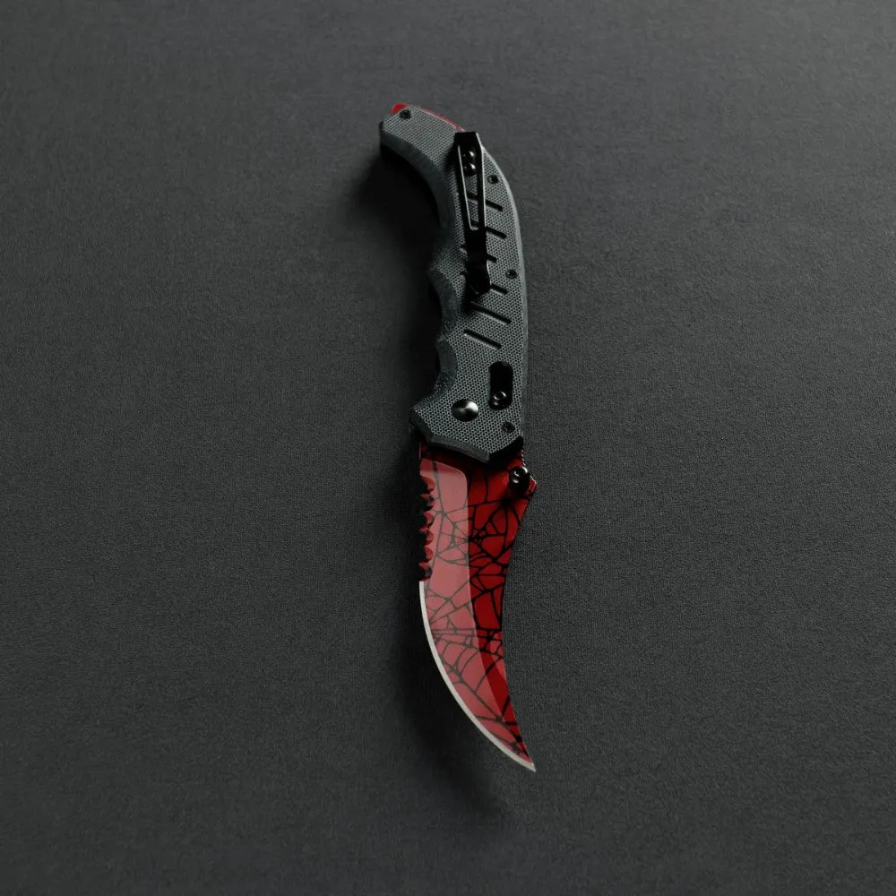 Crimson Web Flip Knife