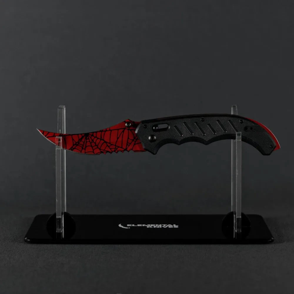 Crimson Web Flip Knife