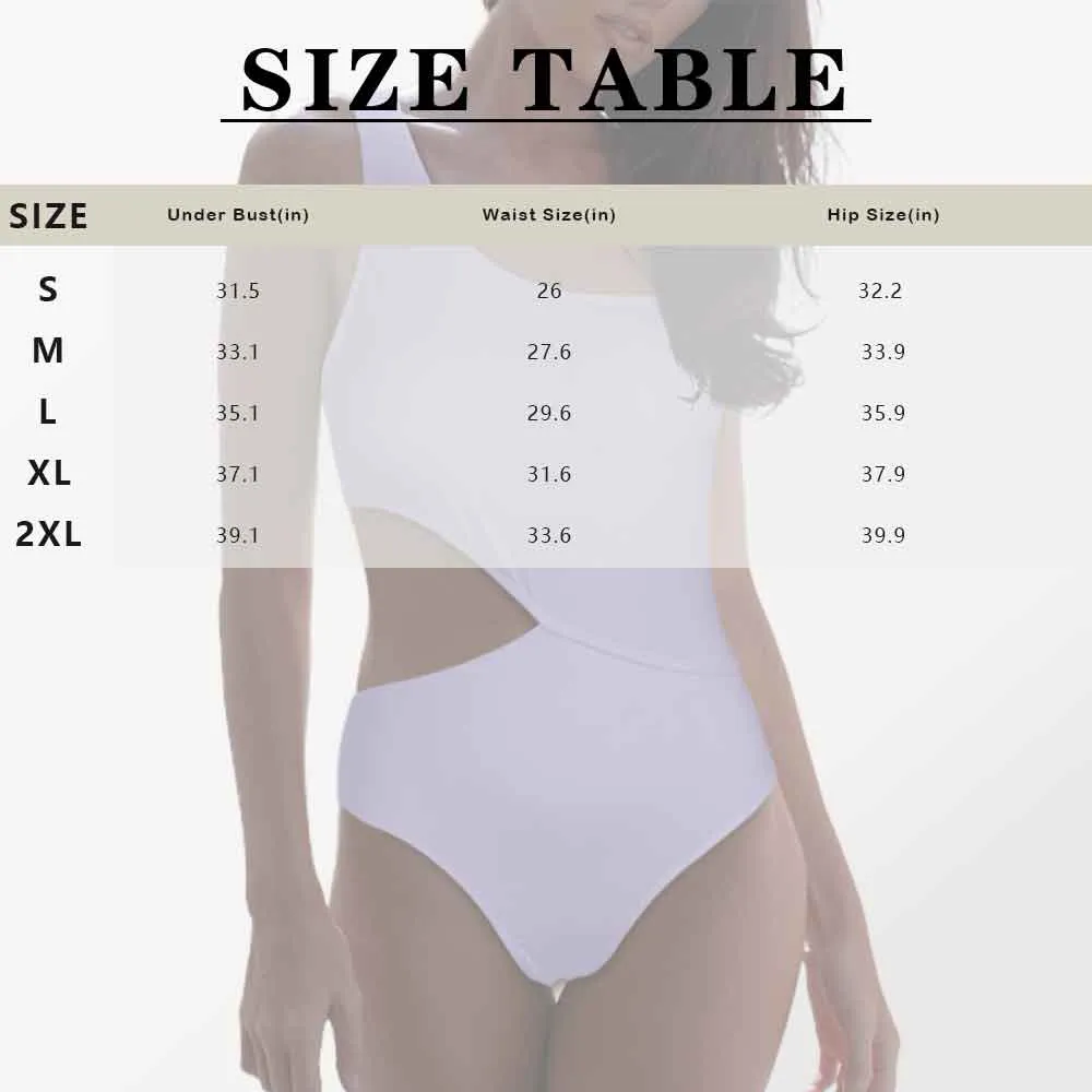 Custom Face Women's Off Shoulder Side Cutout One Piece Swimsuit Personalized Photo Bathing Suit