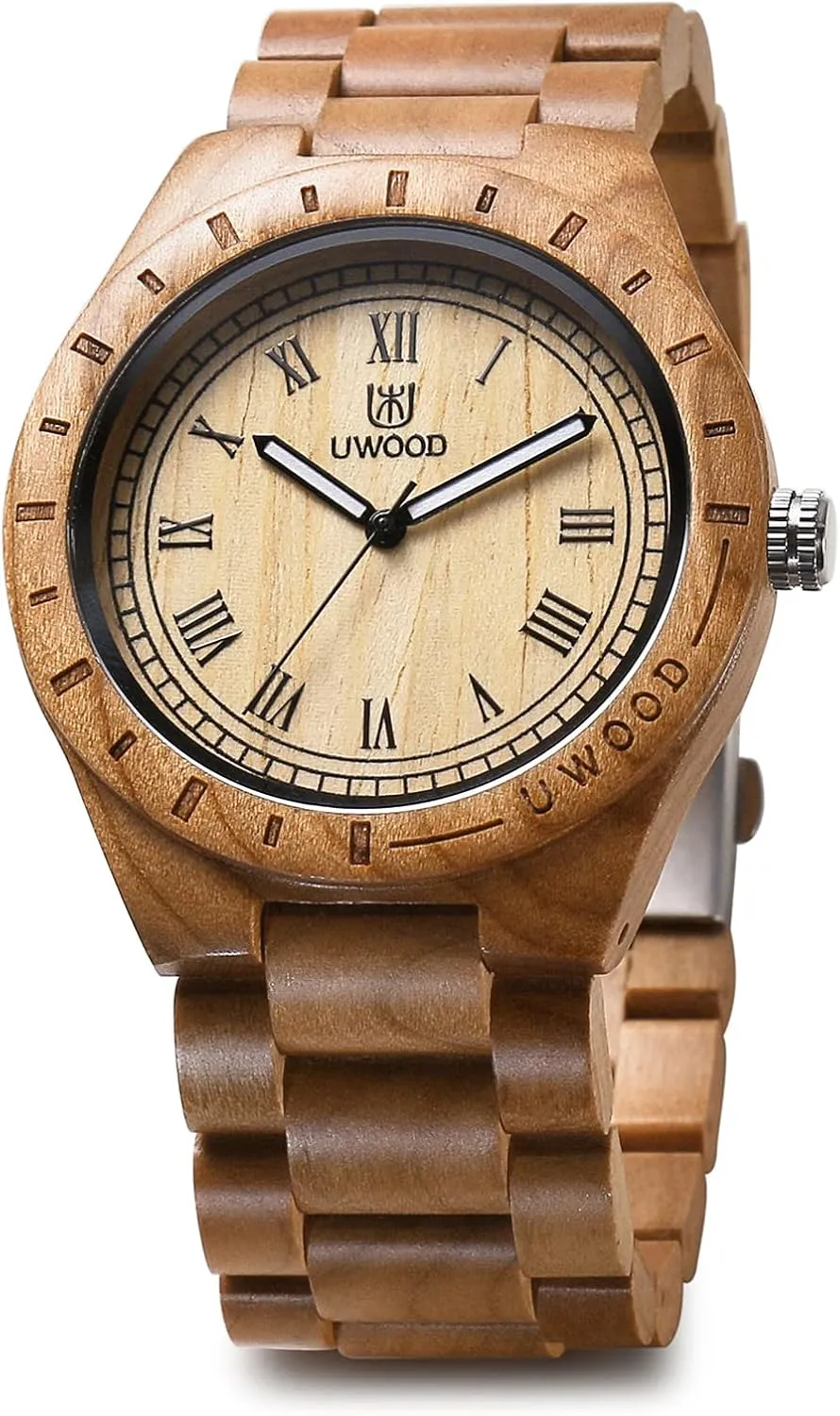 Eco Friendly Sandal Wood Japan Quartz Movement Waterproof c for Men Fashion Gift