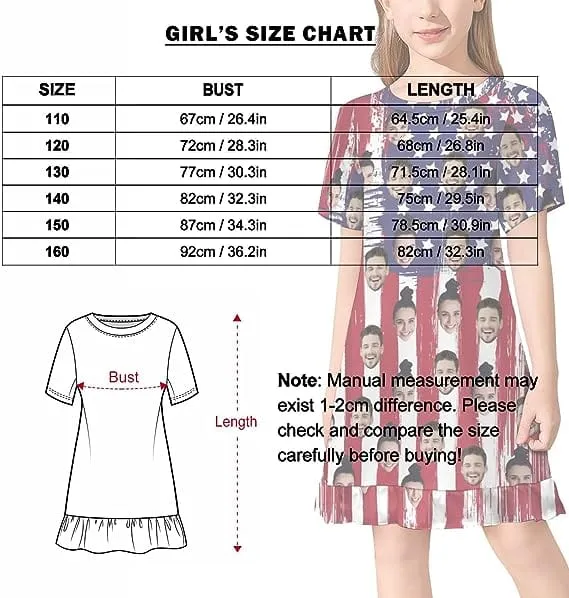 Family Hawaiian Dress Set Cruise Outfit Custom Face USA Flag Style Hawaiian Shirt Set&Dress