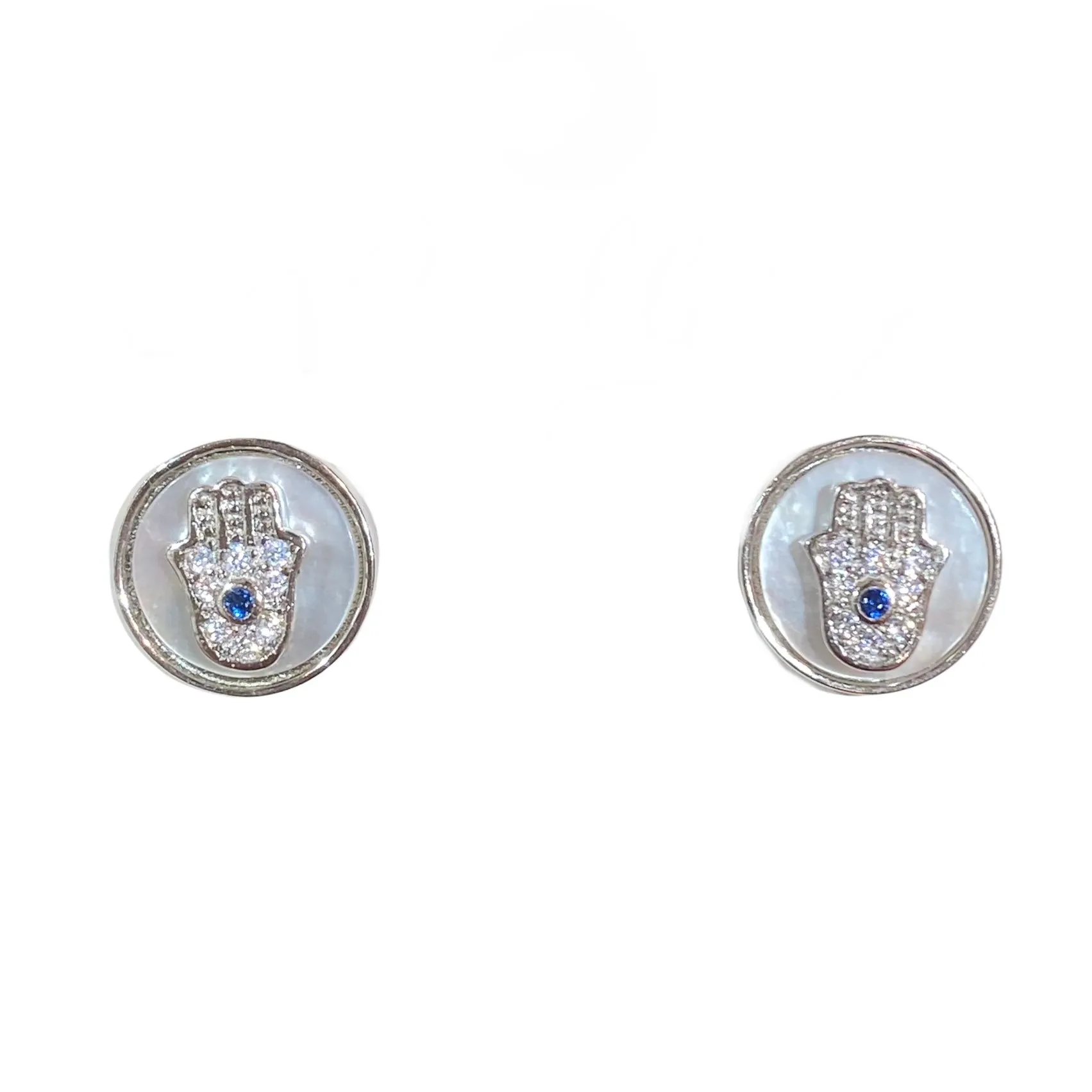 Hamsa Mother of Pearl Studs