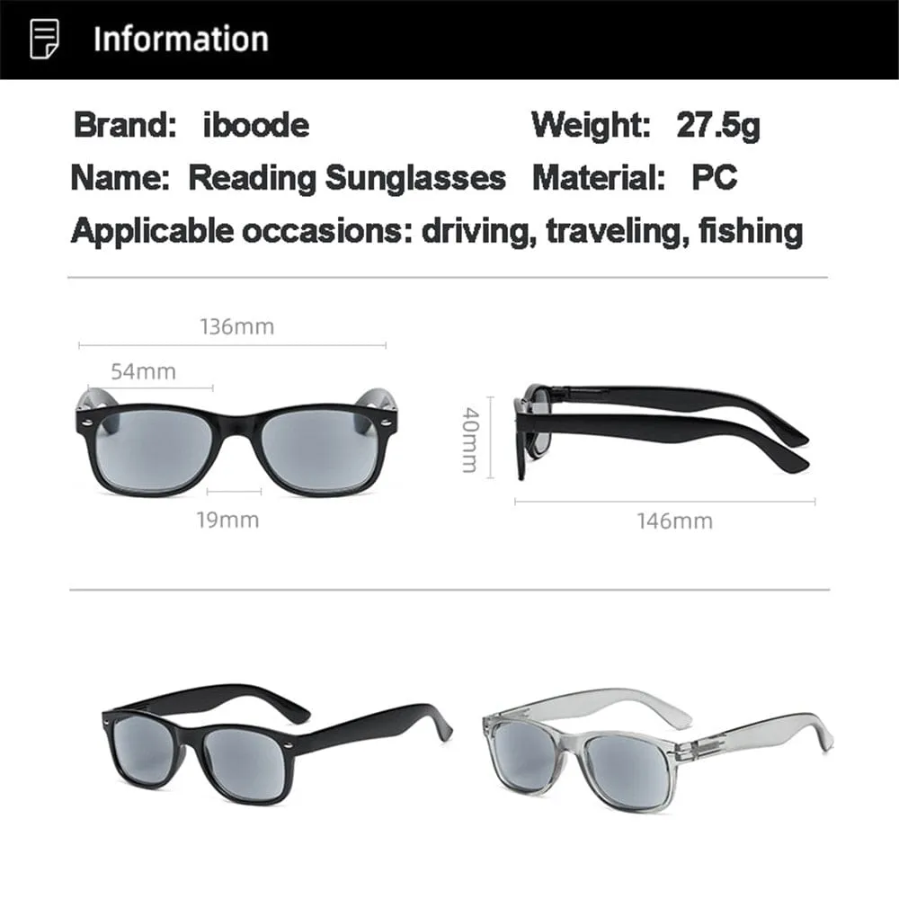 iboode Polarized Lenses Reading Glasses Men Driving Travel Classic Retro Presbyopic Goggles Shade UV400 Sunglasses Diopter  1.0