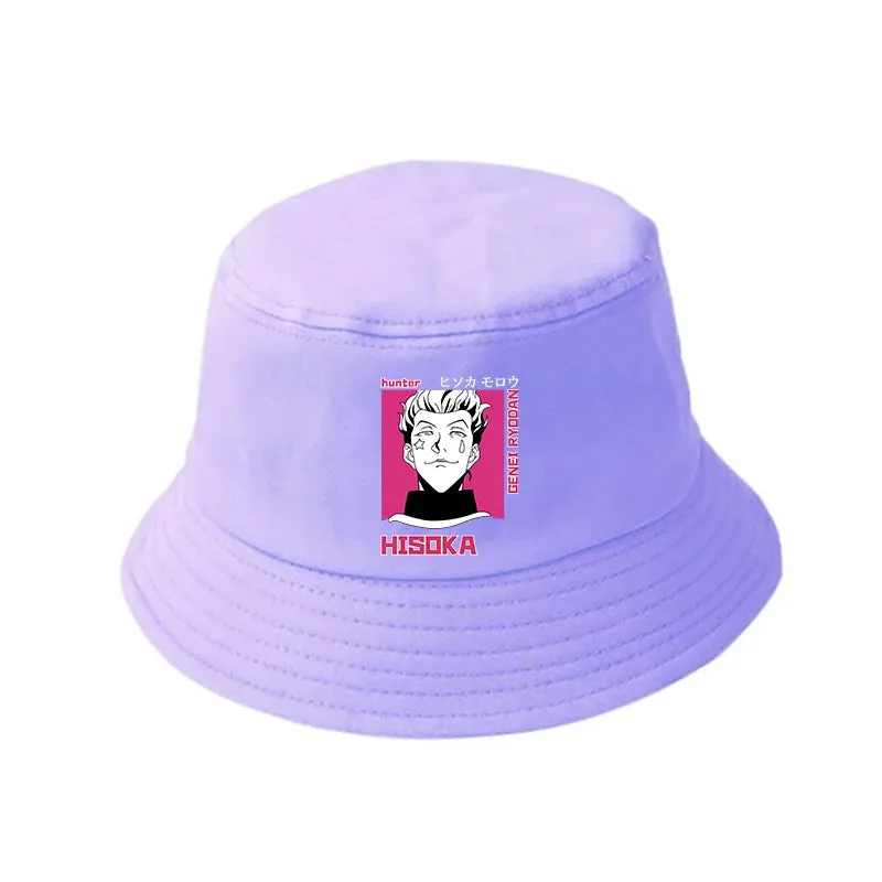 Japanese Anime Hunter X Hunter Printed Summer  Hisoka  Cartoon Women Men Panama Bucket Cap The Design Flat Visor Fisherman Hat