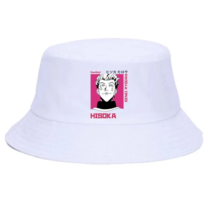 Japanese Anime Hunter X Hunter Printed Summer  Hisoka  Cartoon Women Men Panama Bucket Cap The Design Flat Visor Fisherman Hat