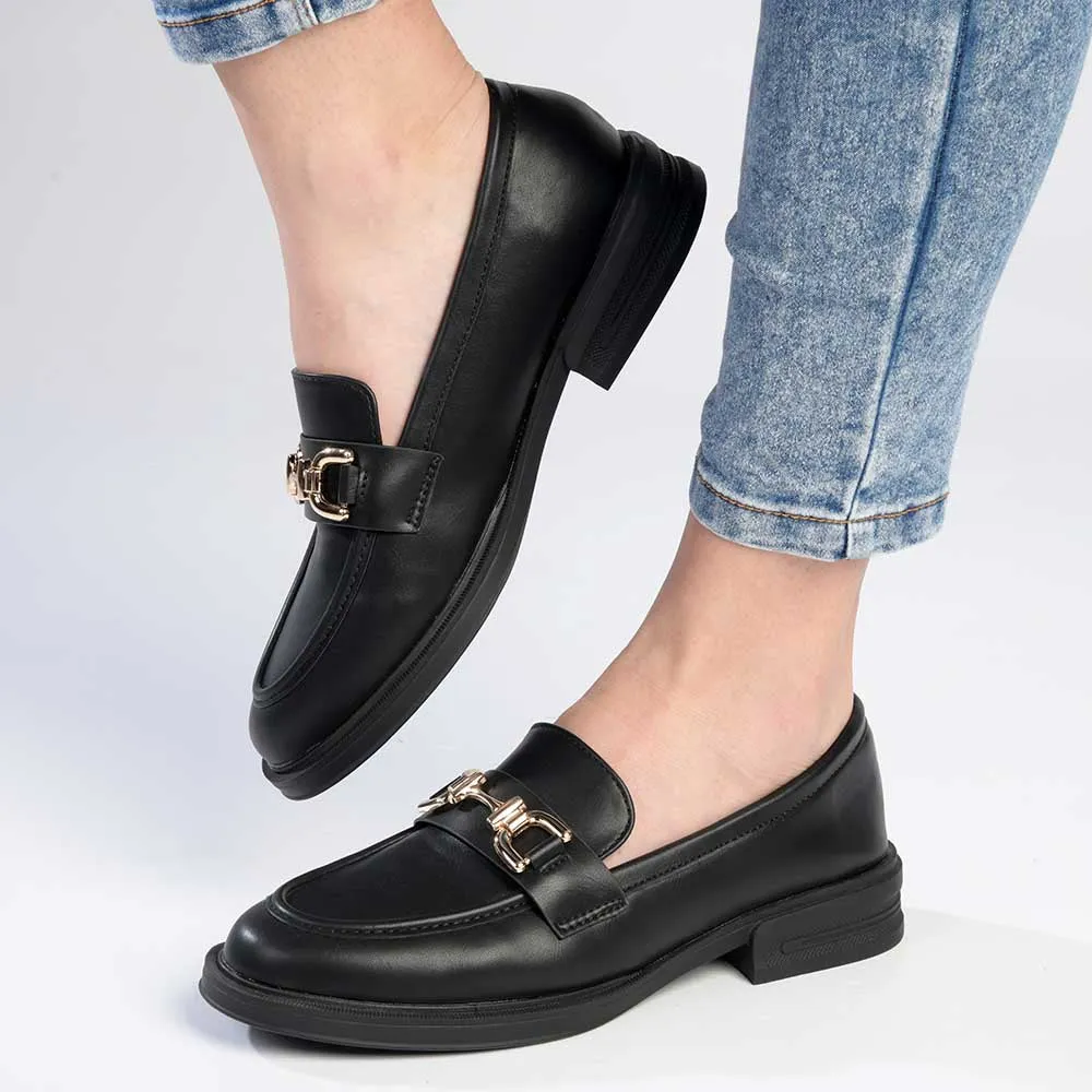 Madison Poppy Platform Loafer - Black