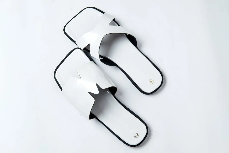 Maxine White Leather Sandal