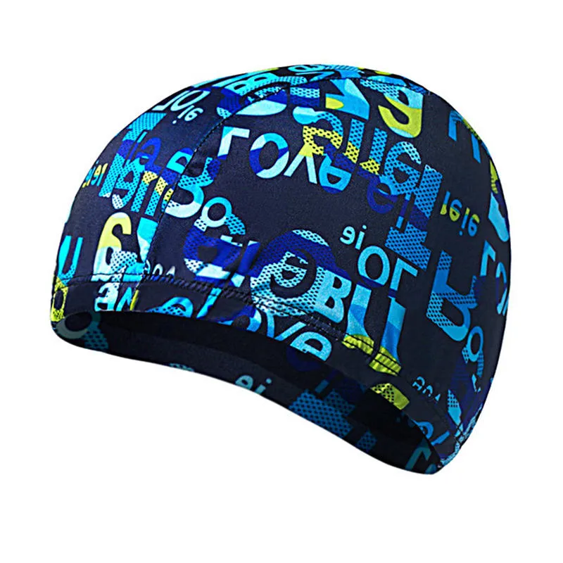 Men Women Cotton Breathable Swimming Cap Oversized Letter Earmuffs Turban Hat