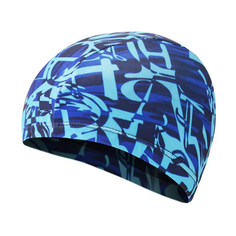 Men Women Cotton Breathable Swimming Cap Oversized Letter Earmuffs Turban Hat