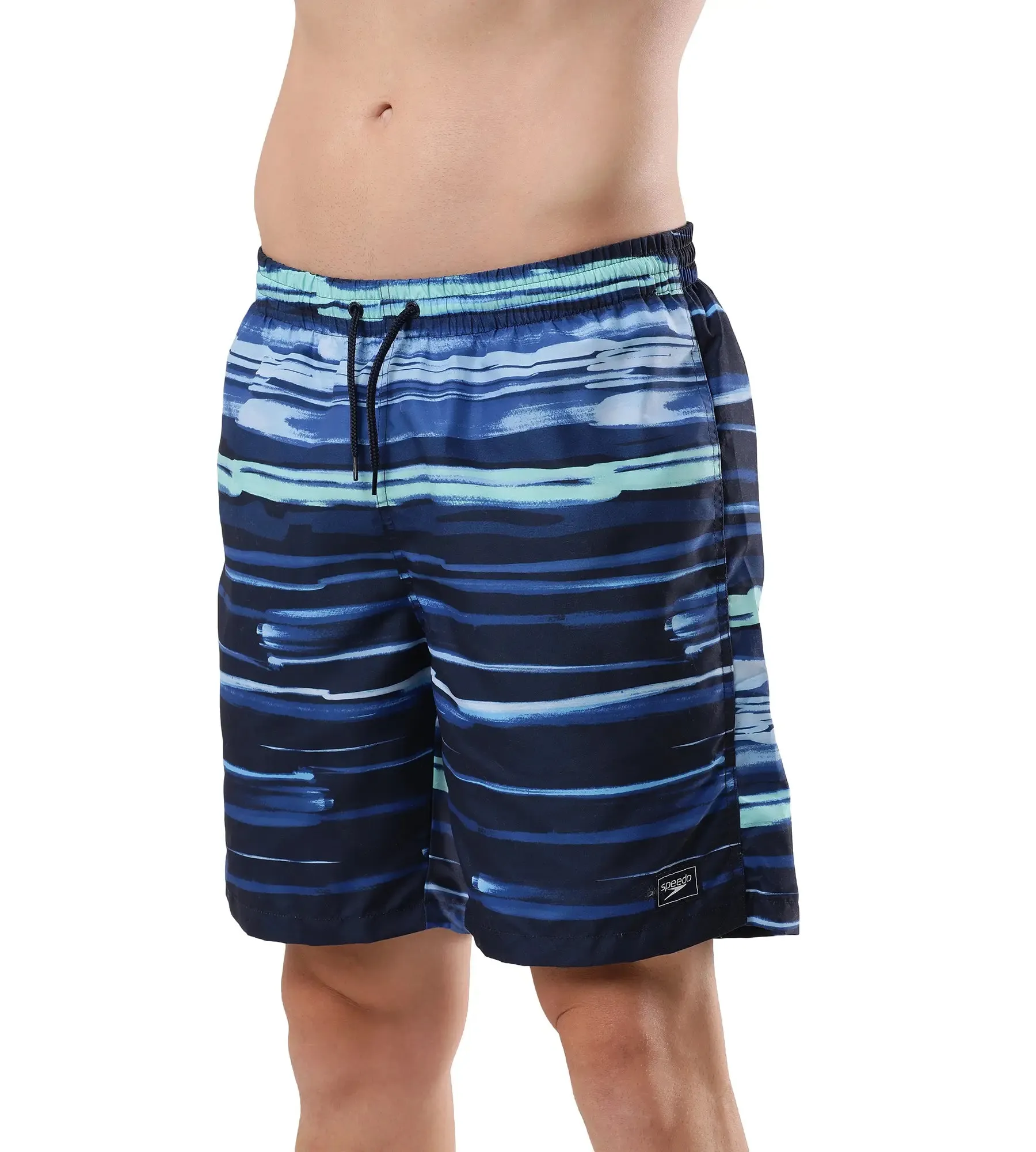 Men's Digital Print Leisure' Watershorts - Pure Blue  &  Zaffre Blue