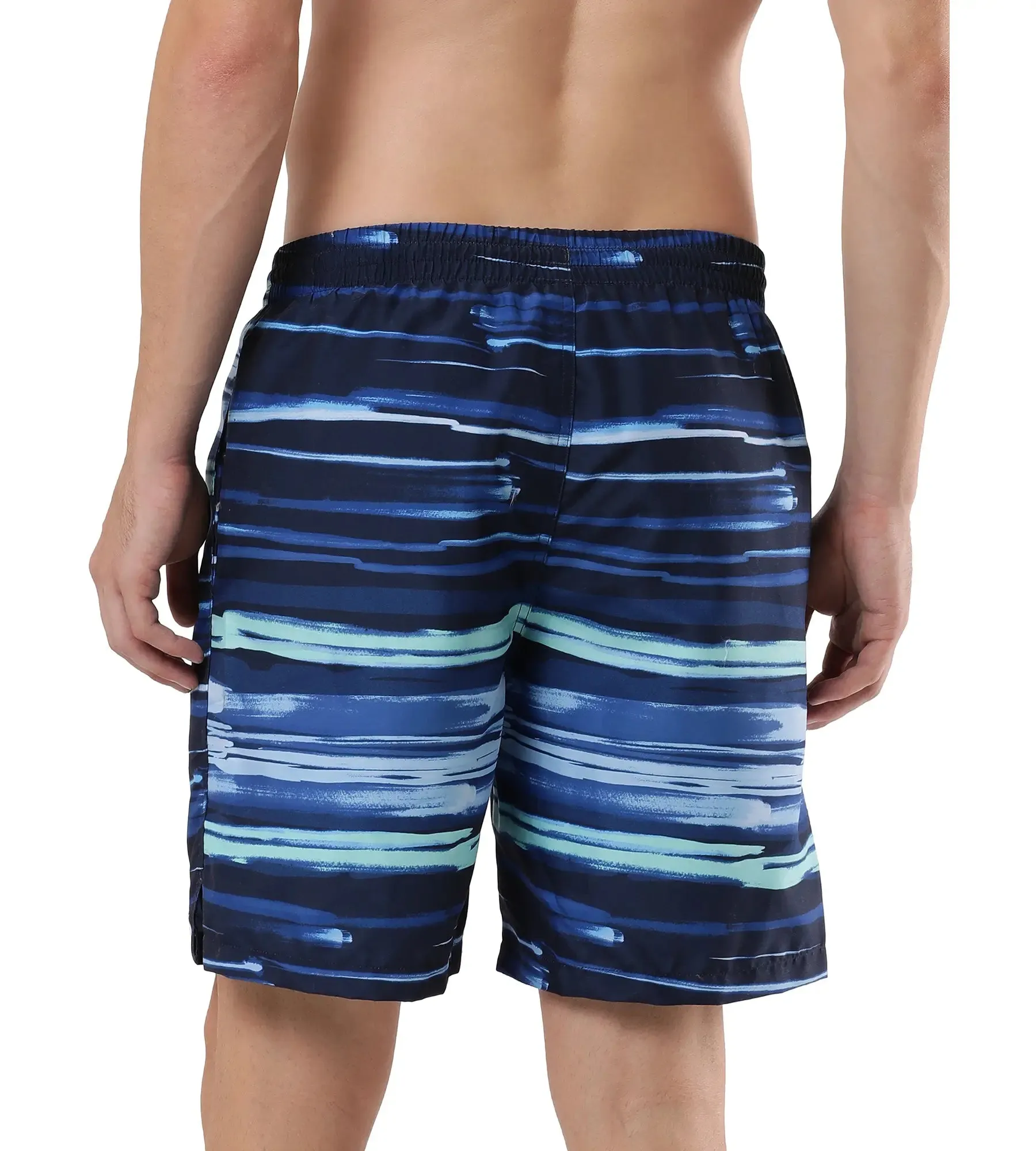 Men's Digital Print Leisure' Watershorts - Pure Blue  &  Zaffre Blue