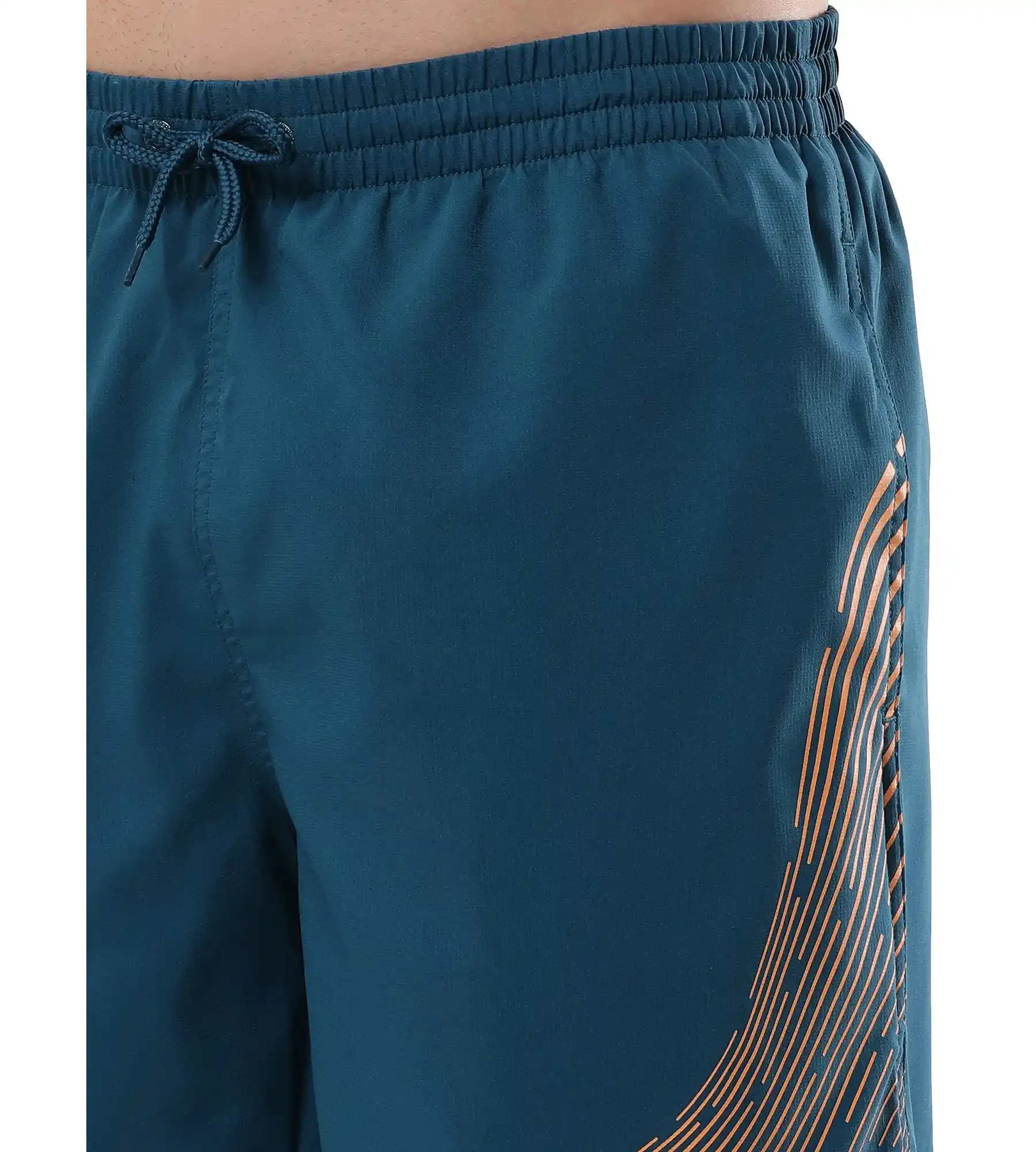 Men's Essential Medley Logo Printed Watershorts - Darkteal  &  Sweet Apricot