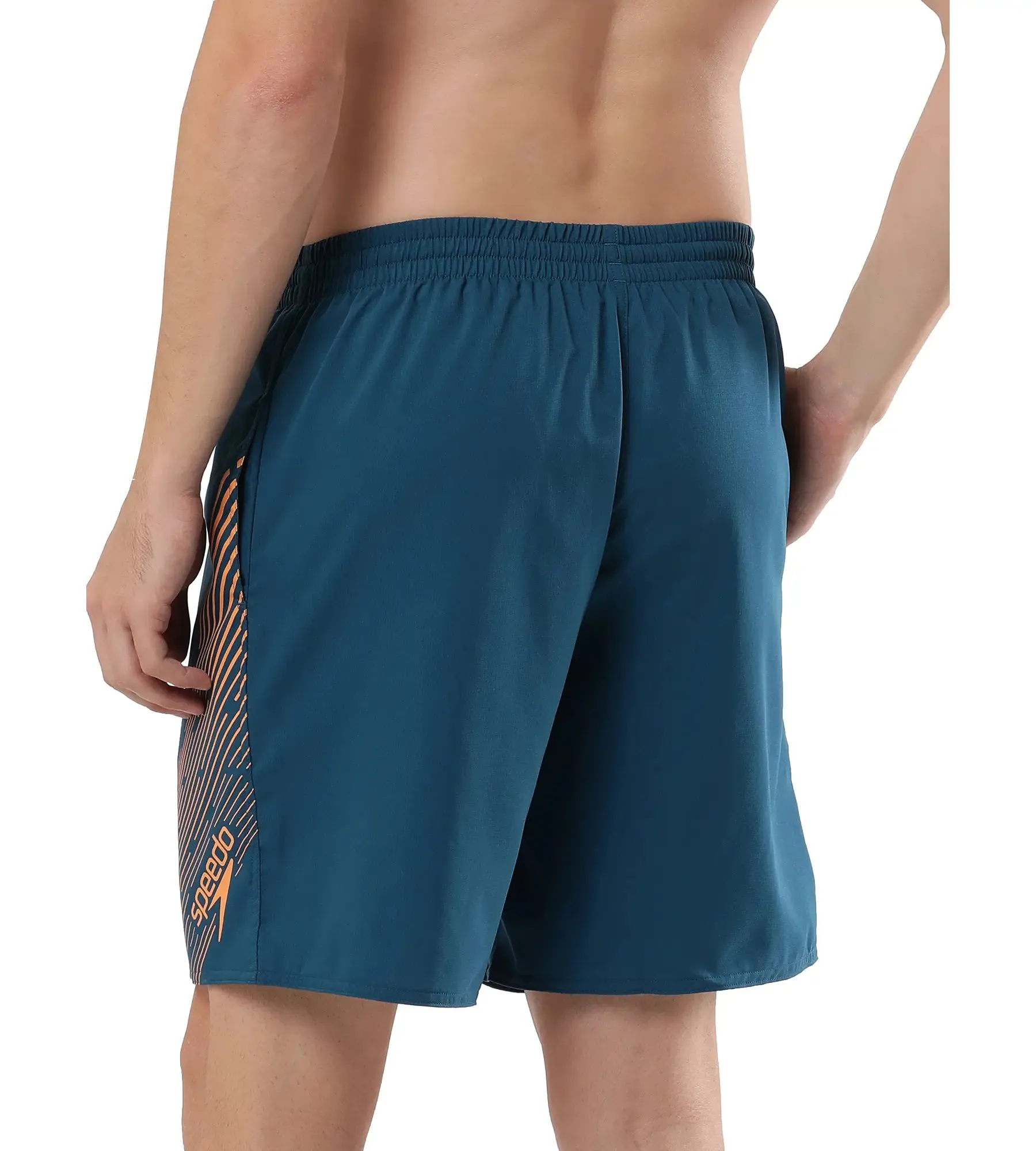 Men's Essential Medley Logo Printed Watershorts - Darkteal  &  Sweet Apricot