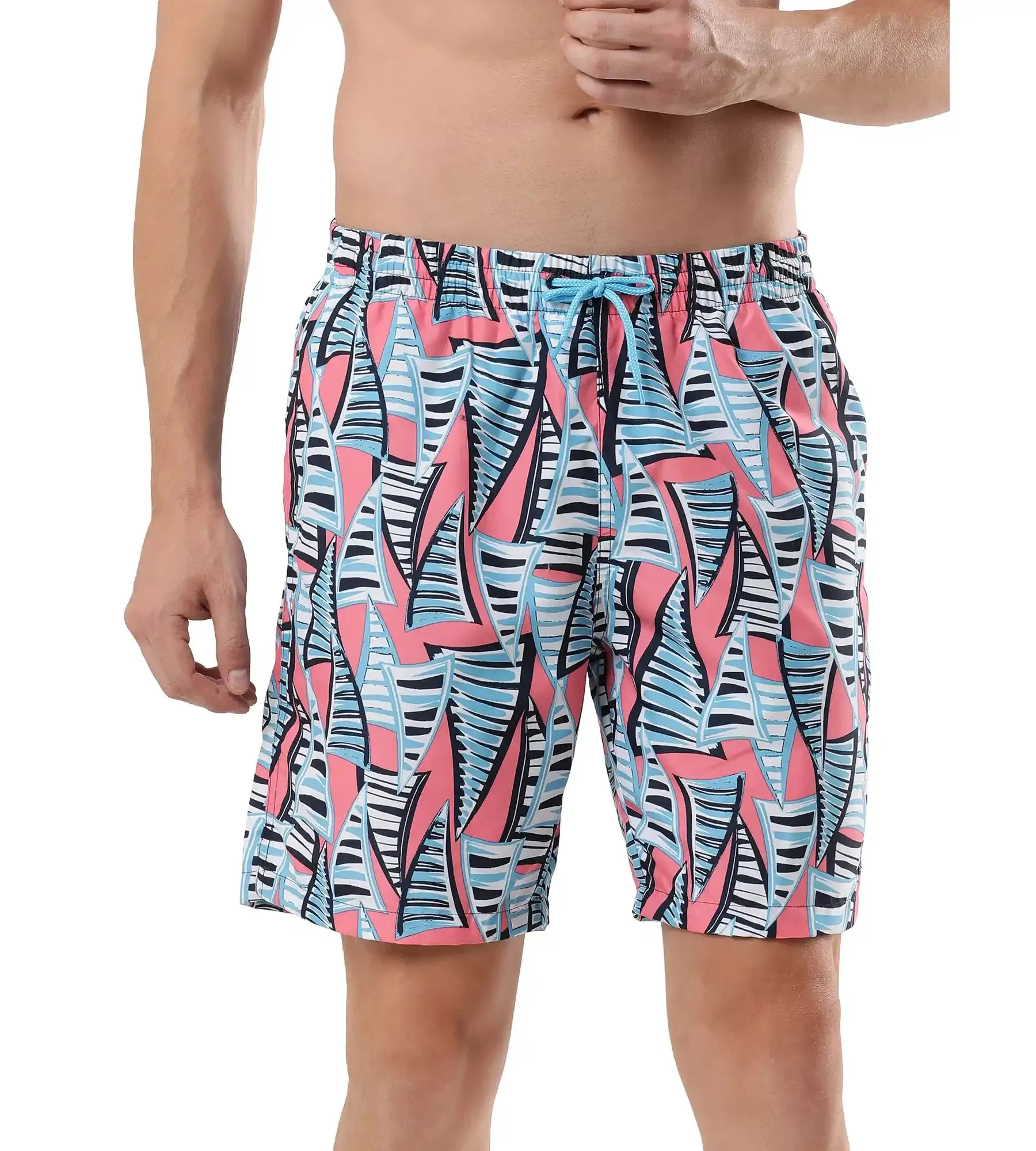 Men's Essential Printed Leisure' Watershorts - Fandango Pink  &  Pure Blue