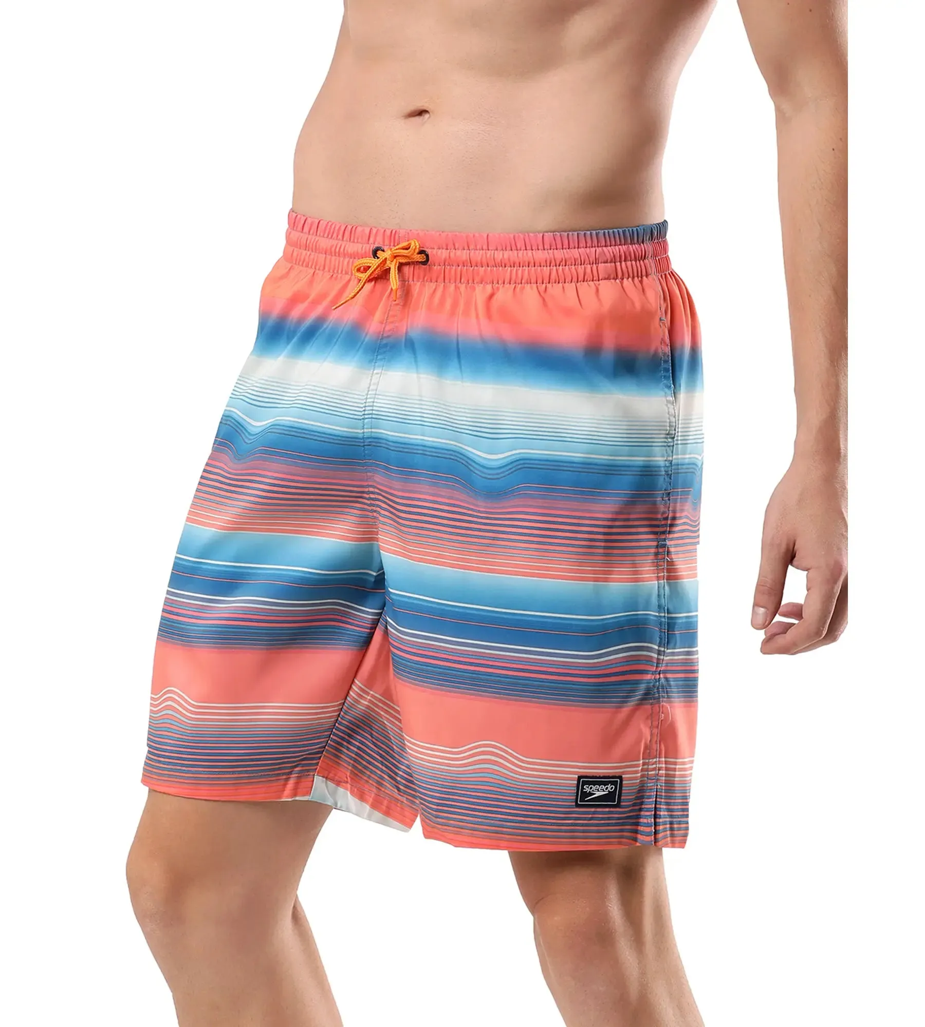 Men's Placement Leisure' Watershorts - Pumpkin Spice  &  Fandango Pink