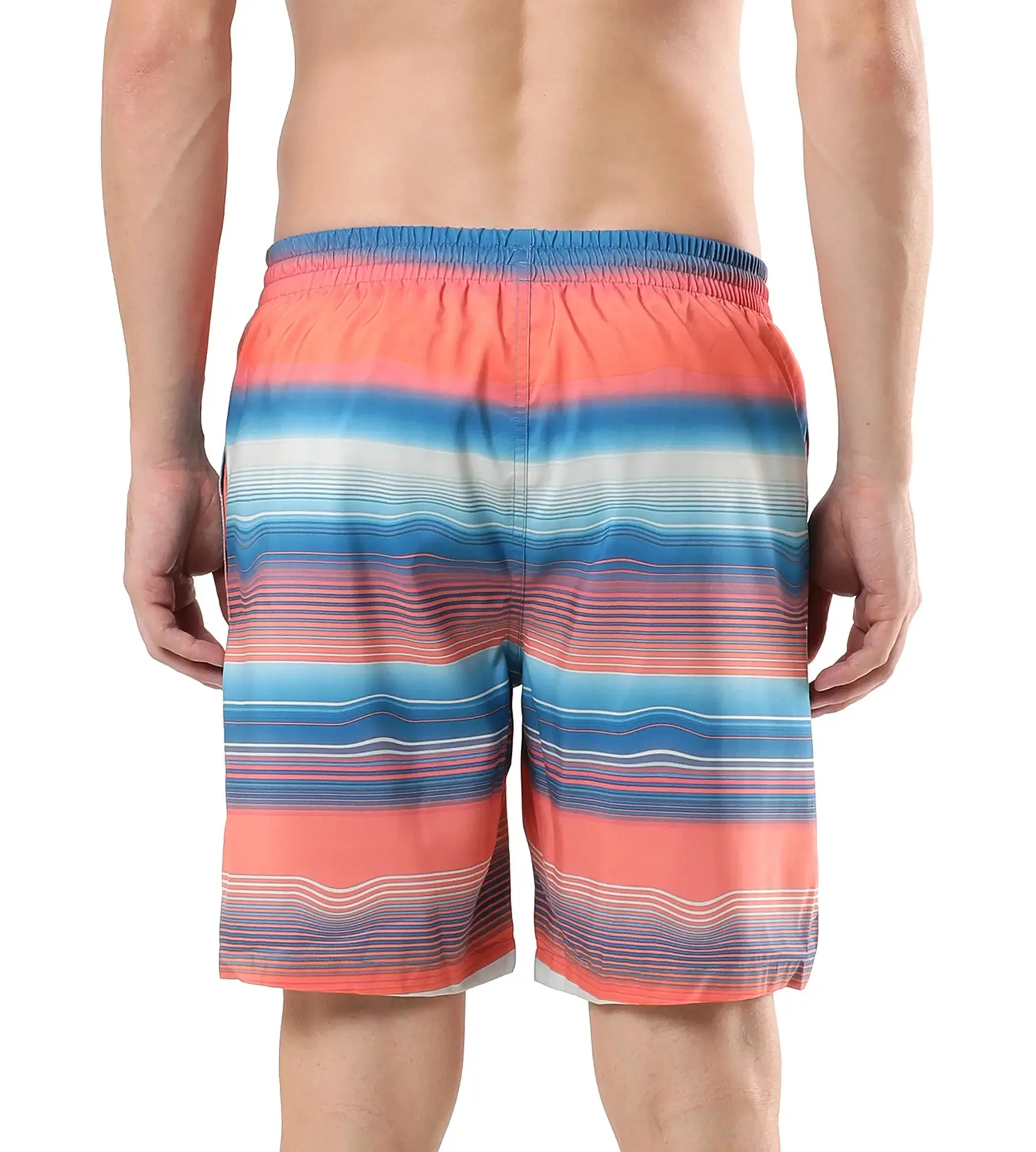 Men's Placement Leisure' Watershorts - Pumpkin Spice  &  Fandango Pink