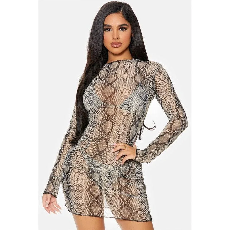 Mesh Pool Coverup Swimwear Dress