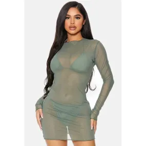 Mesh Pool Coverup Swimwear Dress