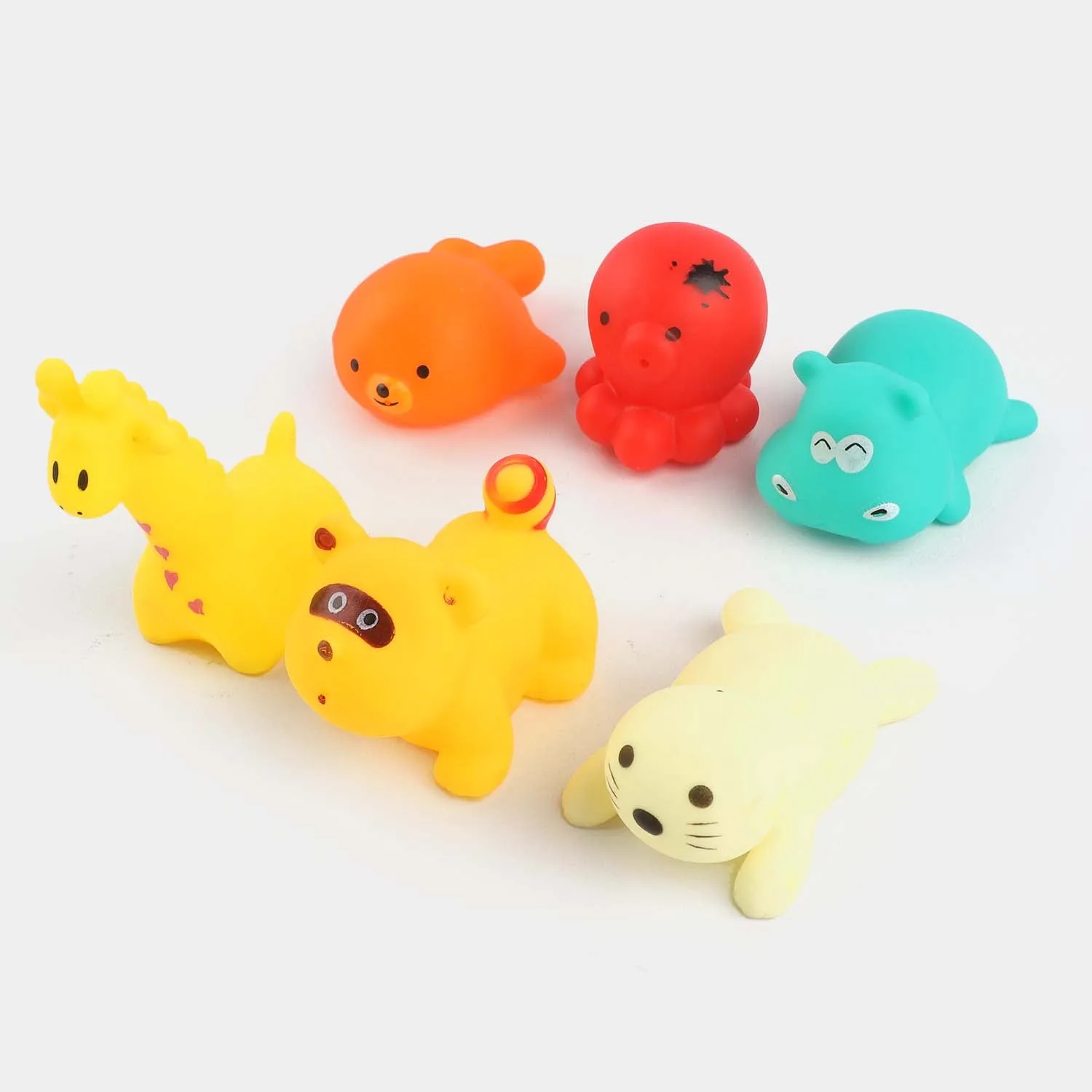 Multi-Color Rubber Soft Toys | 6PCs