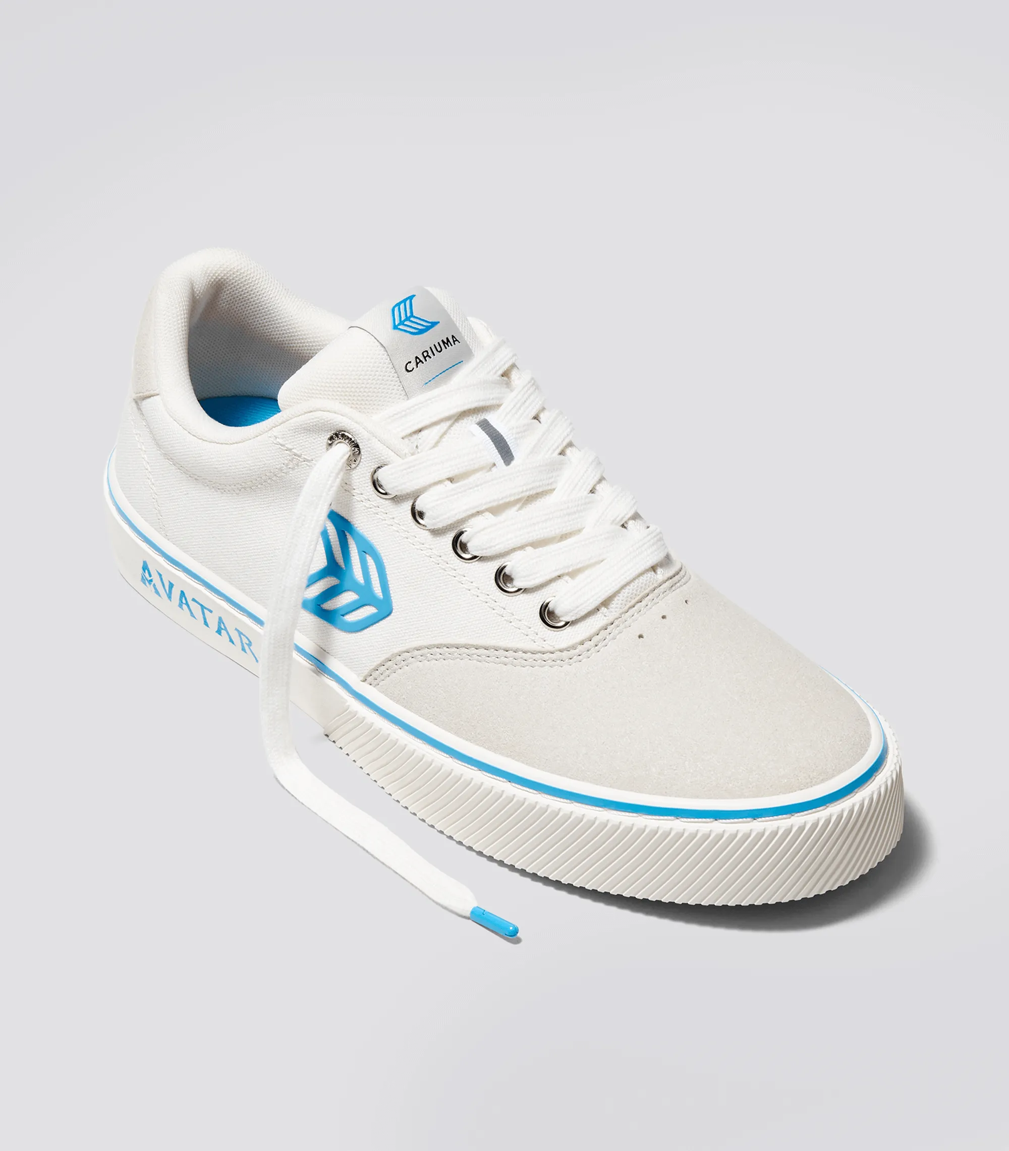 NAIOCA PRO AVATAR Vintage White Suede Off-White Canvas Blue Logo Sneaker Men