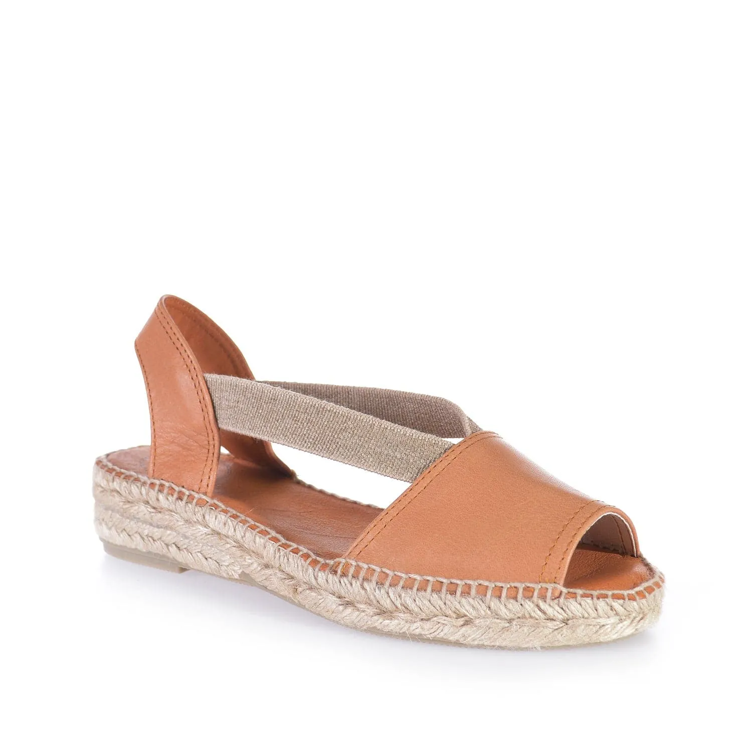 Plain Leather Wedge Espadrille for Women - Etna