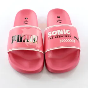 Puma SEGA Leadcat FTR SONIC JR Slide Slip On Junior Flip Flop Pink 372342 02