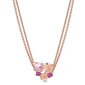 ROSE GOLD FLOWERS PENDANT NECKLACE