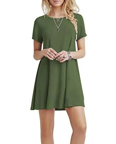 Short T Shirt Dress with Pockets  Sleeve Swing