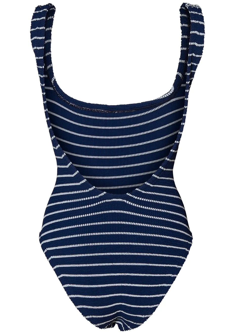 Square Neck Stripe Swim Navy