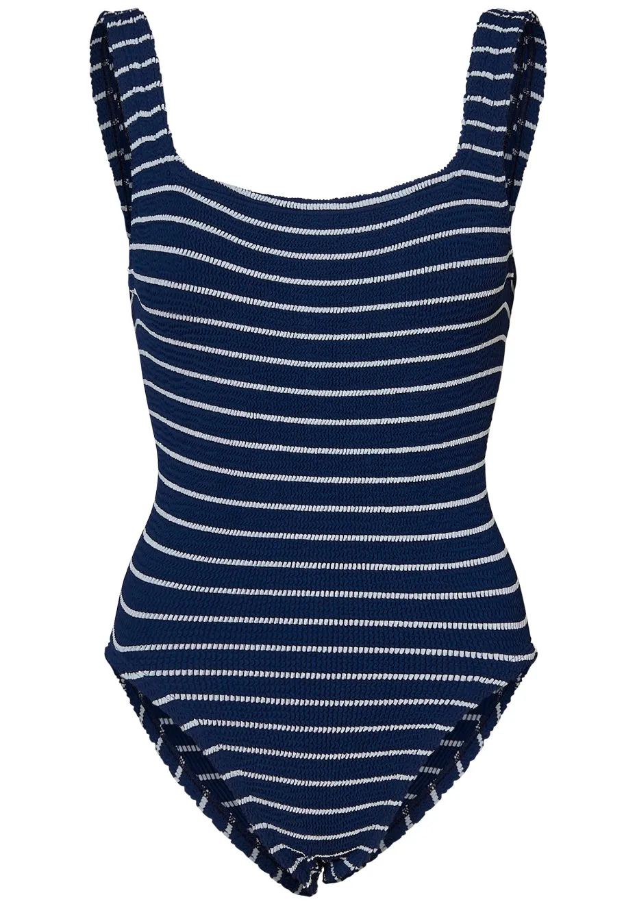 Square Neck Stripe Swim Navy