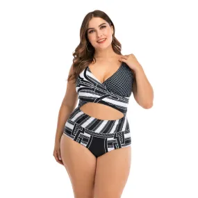 Swimsuit/Swimwear One Piece Bikini Women Bathing Suit Woman Plus Fat Cover Cup Striped Polyester Sierra Surfer