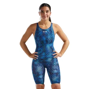 TYR Women's Thresher Open Back Swimsuit Akurra | Blue