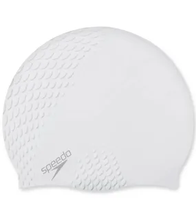 Unisex Adult Bubble Active   Swim Cap - White White