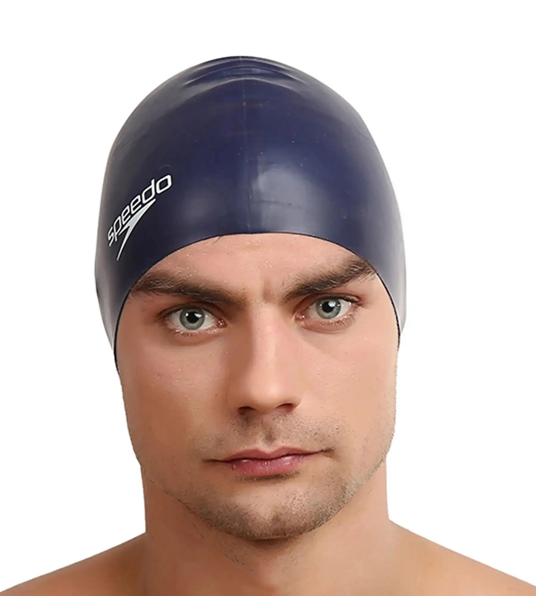 Unisex Adult Flat Silicone Swim Cap - Navy